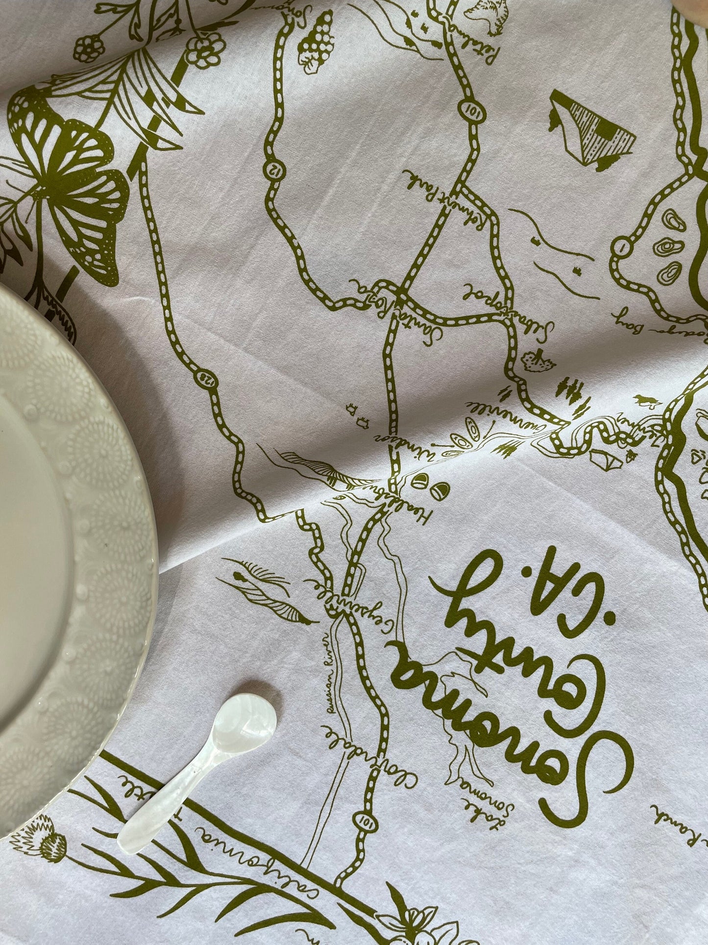 Sonoma County Map Tea Towel