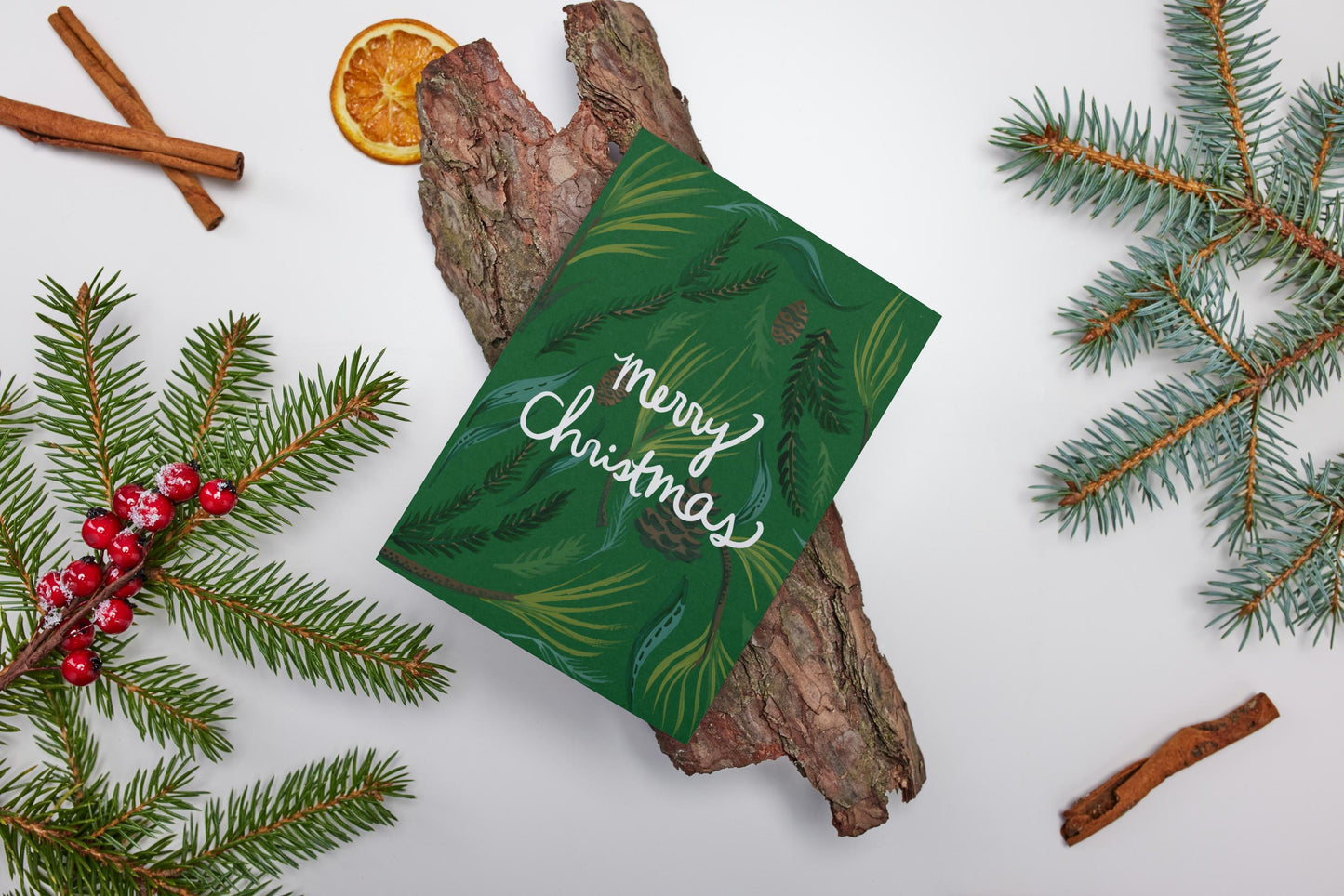Merry Christmas Greenery Card