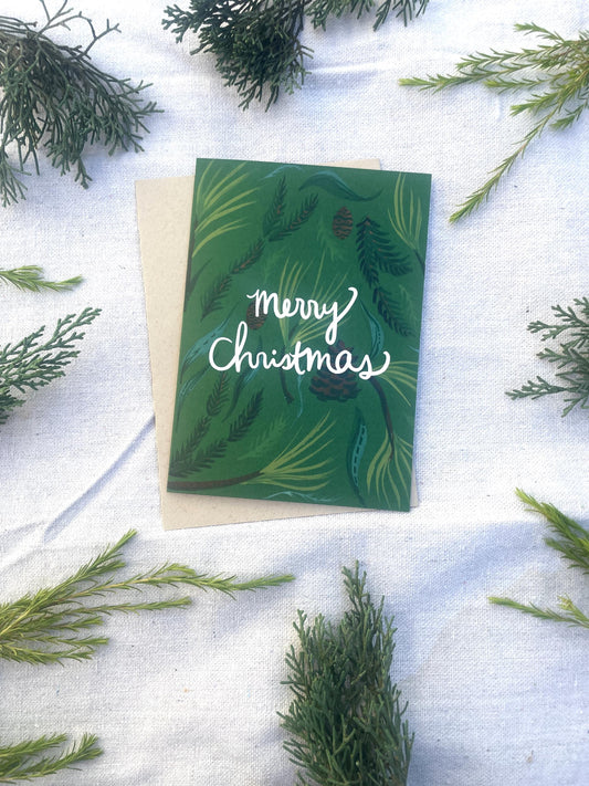 Merry Christmas Greenery Card