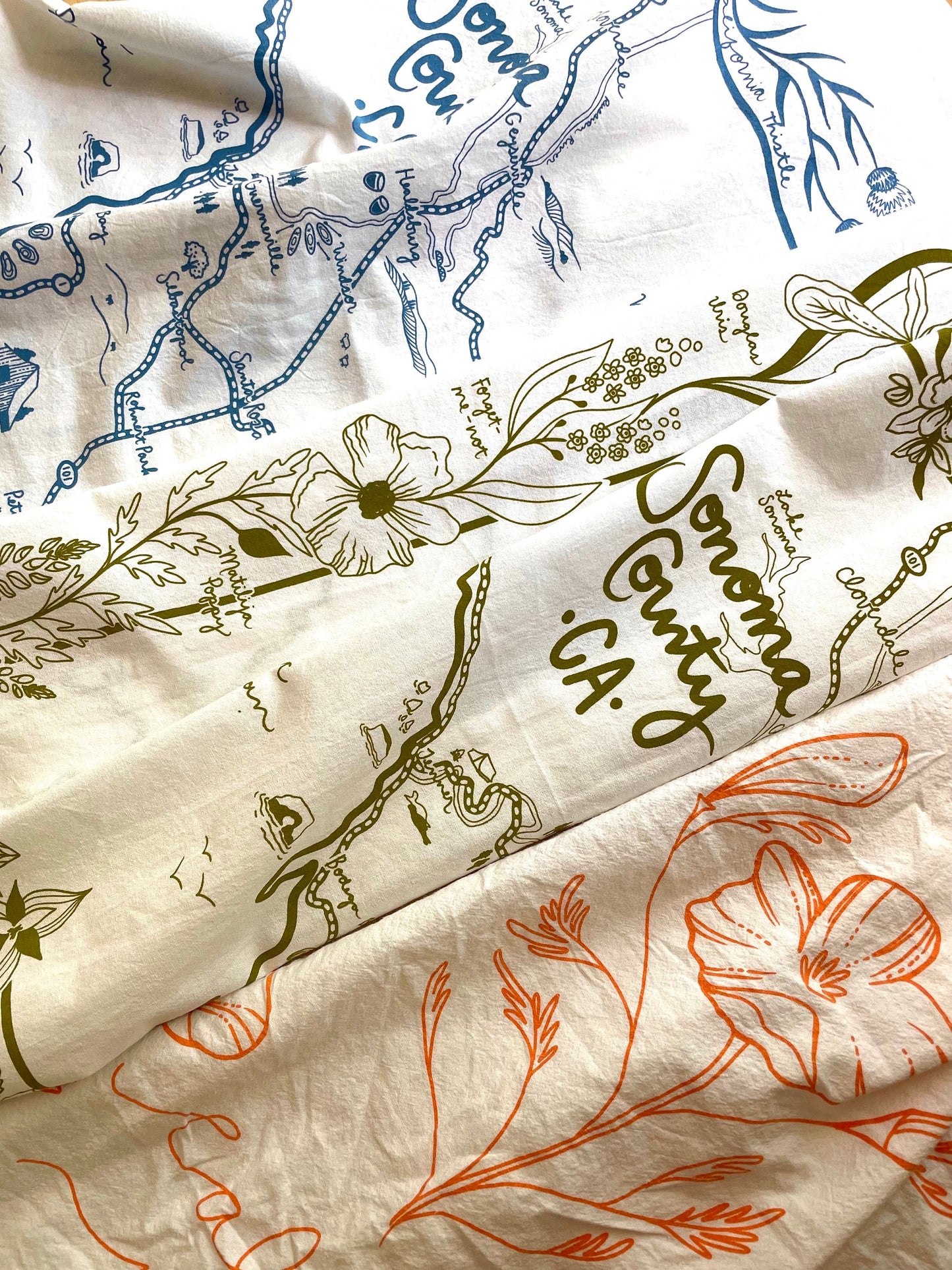 Sonoma County Map Tea Towel